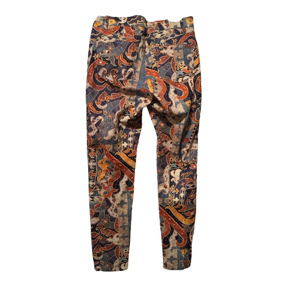 Peruvian Connection Paisley Red and Blue Pants Size 4 - Picture 2 of 8
